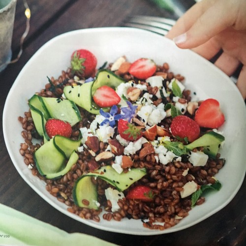 Recette Salade de petit épeautre à la feta et au concombre